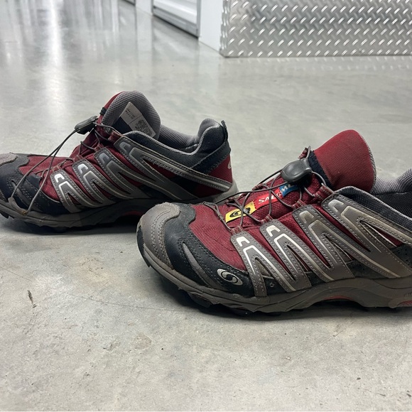 Salomon Red and Gray Athletic Shoes - Picture 1 of 3